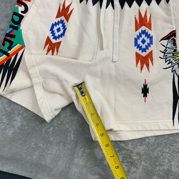 Cruel Play Ed Hardy Sweat Shorts Womens Medium Lion Rhinestones Aztec Tribal 5” - Picture 5 of 12